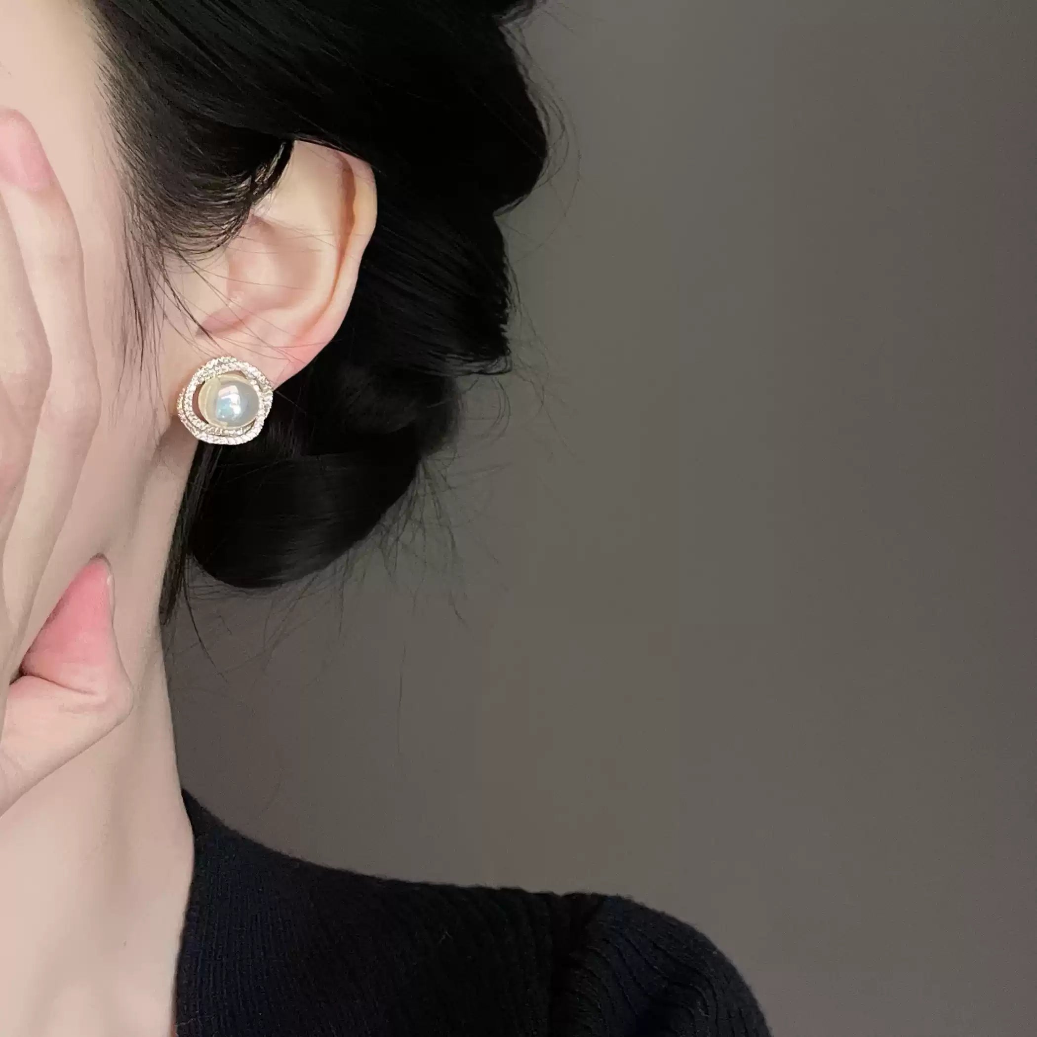 {Test Product}Mermaid Ji pearl earrings mosquito disk ear clip without ear holes female temperament earrings earrings gift