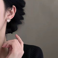 {Test Product} French cat's eye zirconia earrings mosquito disk ear clip without ear holes female earrings sterling silver senior sense of new