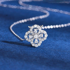 925 Sterling Silver Four-Leaf Clover Necklace – Handmade Luck & Elegance